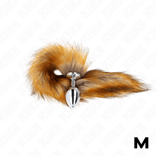 KINK PLEASURE PLUGS KINK - PLUG ANALE MISURA M 8 X 3,5 CM CON CODA SINTETICA 40 CM MARRONE