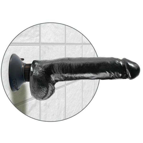 KING COCK 23 CM VIBRIERENDER HAHN MIT SCHWARZEN EIEREN