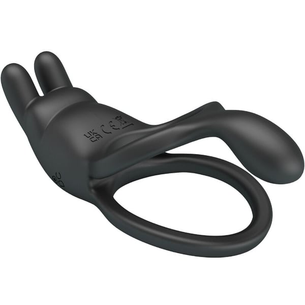 PRETTY LOVE - SETH DOUBLE ANNEAU VIBRANT LAPIN 7 VIBRATIONS NOIR