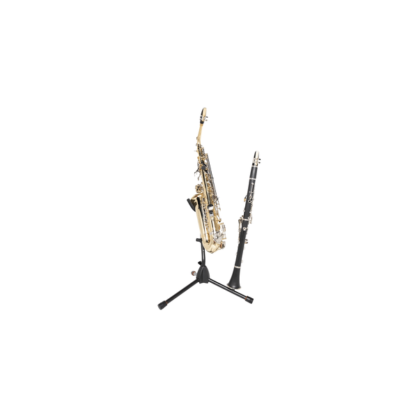 Gator Frameworks GFW-BNO-SAXFLU Supporto a treppiede per sax alto/tenore con attacco per clarinetto o flauto<br>