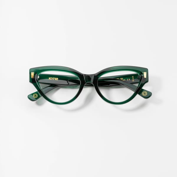 Kyme Eyewear Kyme Elisa Green Sunglasses Handmade Cat-Eye Italian Color Green, Size Medium
