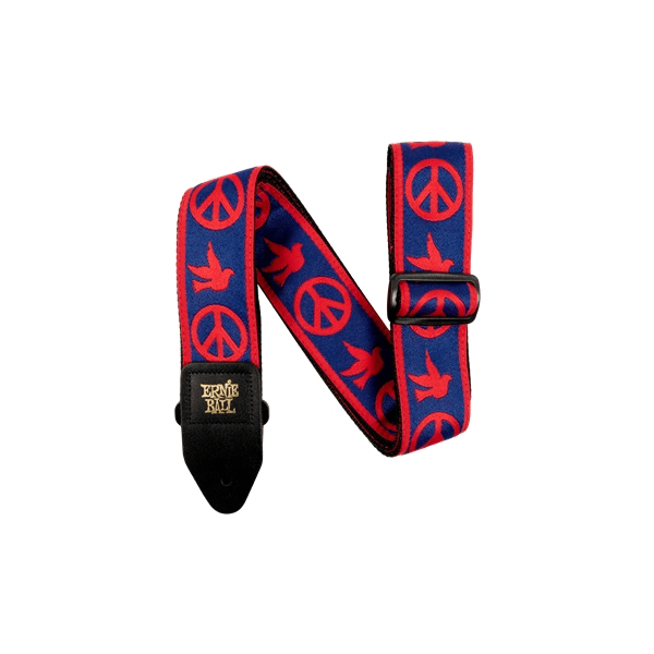 Ernie Ball Tracolla Red and Blue Peace Love Dove Jacquard 2021