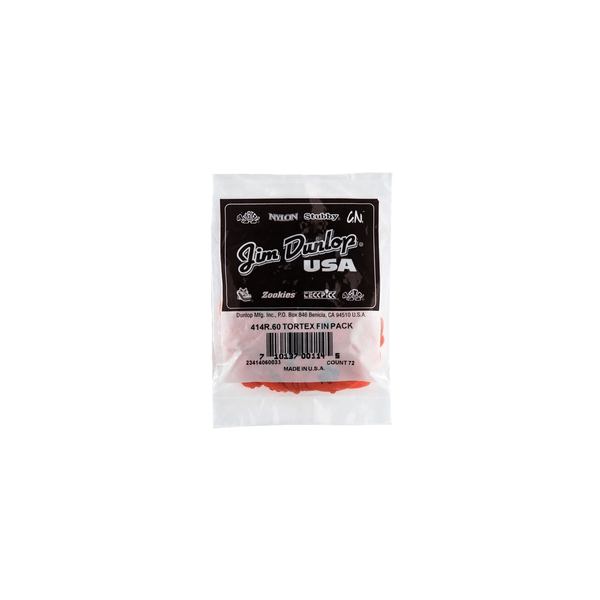 Dunlop 414R Tortex Fin Orange .60