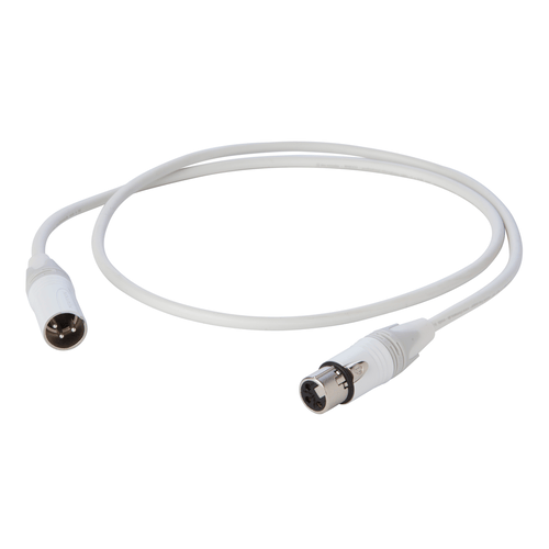PROEL STAGE Cavo professionale bilanciato con connessioni presa volante XLR 3P Neutrik - spina volante XLR 3P Neutrik/NC3FXXWT- HPC210WH - NC3MXXWT. Lunghezza: 10 metri. Colore bianco.