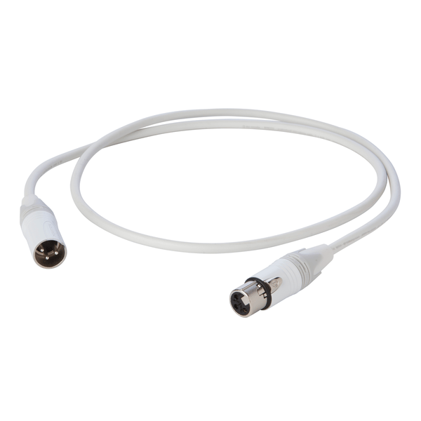 PROEL STAGE Cavo professionale bilanciato con connessioni presa volante XLR 3P Neutrik - spina volante XLR 3P Neutrik/NC3FXXWT- HPC210WH - NC3MXXWT. Lunghezza: 3 metri. Colore bianco.