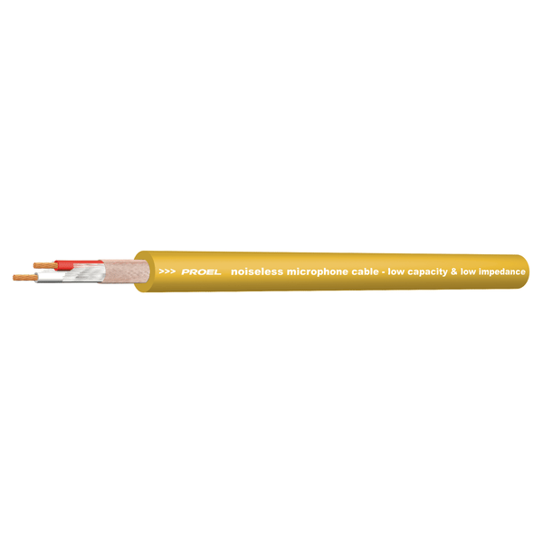 PROEL STAGE Cavo bilanciato professionale per microfono con guaina esterna flessibile - O.F.C. (Oxygen Free Copper - Sezione 2 x 0,22 mm2). Colore giallo.