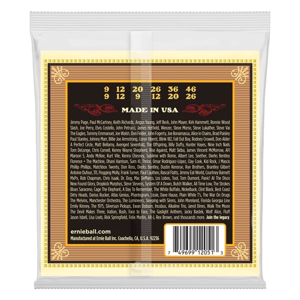 Ernie Ball 2051 Earthwood Silk &amp; Steel 80/20 Bronze Soft 9-46