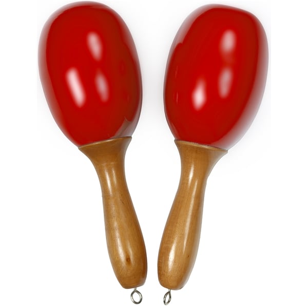 Tanga MARACAS-ROUGE-L Maracas grandi in legno - Rosse