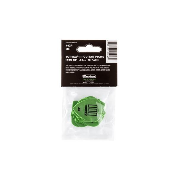 Dunlop 462P Tortex III Green .88