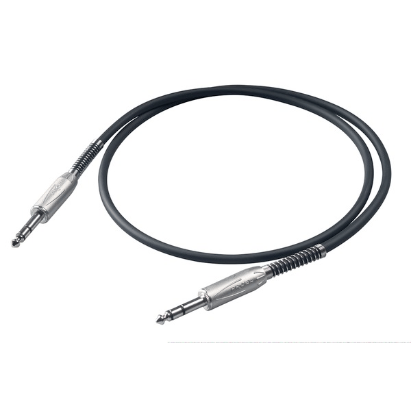 PROEL STAGE Cavo professionale bilanciato con connessioni spina jack Stereo Ø 6.3 mm PROEL - spina jack Stereo Ø 6.3 mm PROEL/S5CPRO - HPC225 - S5CPRO. Lunghezza: 1 metro. Colore disponibile: Nero. Altre lunghezze disponibili: visualizzare le specifiche tecniche