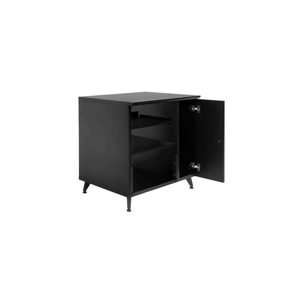 Gator Frameworks GFW-ELITESIDECAR-BLK Mobile rack sidecar cabinet in legno con finitura nera<br>