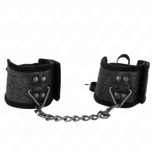 KINK WRIST RESTRAINT KINK - RESISTENZA DA POLSO SCANDALO DETTAGLI IN PIZZO NERO 24,5 CM X 6,5 CM