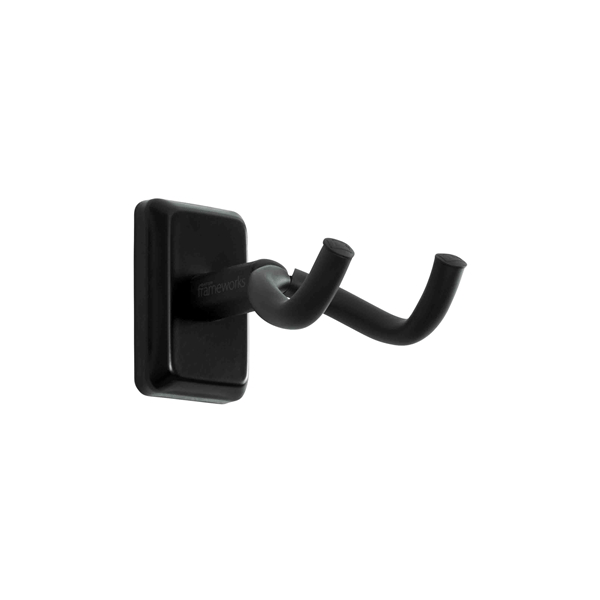Gator Frameworks GFW-GTR-HNGRBLK Supporto a muro per chitarra con piastra nera<br>