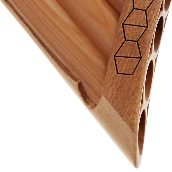 HORA FLAUTO DI PAN SOLIST SOPRANO IN DO MADE IN EUROPE 8 CANNE DO2-DO3 IN ACERO FORMA CURVA ORNAMENTO INTAGLIATO