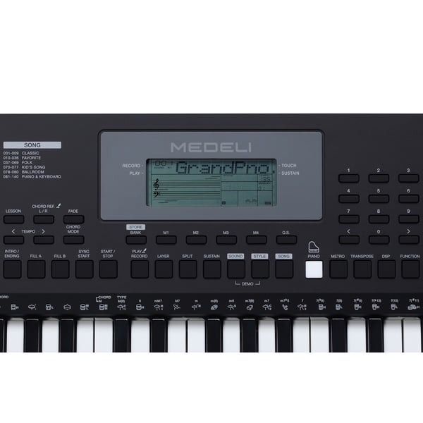 MEDELI Tastiera entry level a 61 tasti "Touch Response" con sistema di illuminazione LED dei tasti