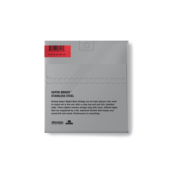 Dunlop DBSBS30130 Super Bright Stainless Steel, Medium Set/6
