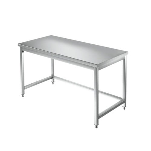 Tavolo 140x70x85 acciaio inox 430 su gambe cucina ristorante pizzeria RS3910