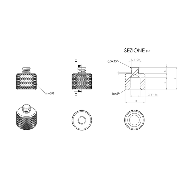 Quik Lok ADC/001 Adattatore Fotografico 1/4" M - 3/8" F