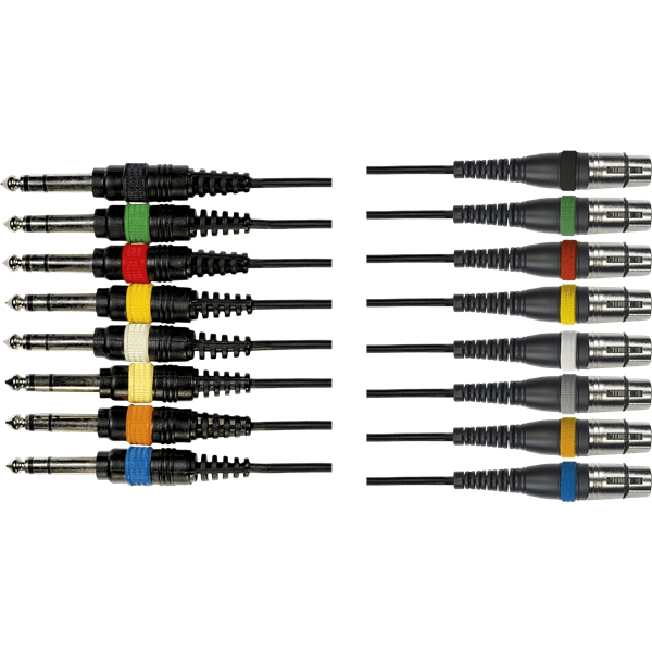 Yellow Cable OC10 Frusta 8 Cavi Jack TRS/XLR Femmina 5 m