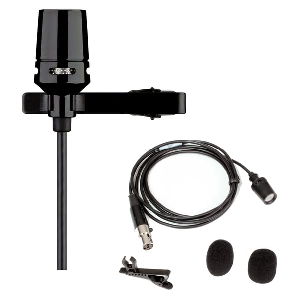 SHURE CENTRE SHURE CVL-BC-TQG MICROFONO WIRELESS CONDENSATORE LAVALIER + ANTIVENTO + CLIP PER ATTACCO ASTA + ANTIVENTO