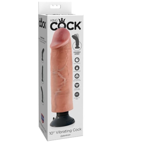 KING COCK 25,5 CM VIBRIERENDES COCKFLEISCH