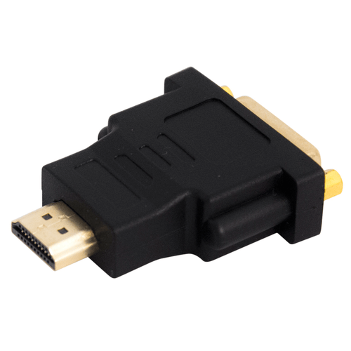 PROEL STAGE Adattatore professionale per segnali Video, da connettore DVI (24+5) femmina a connettore HDMI maschio. Colore nero con parti in ottone dorato.