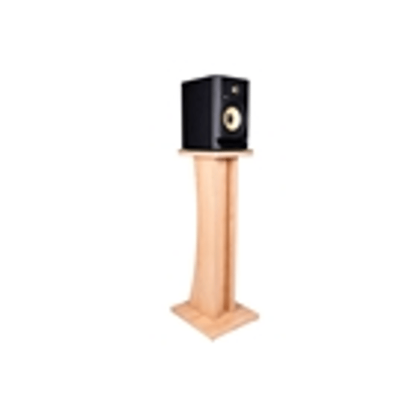 Gator Frameworks GFW-ELITESPKSTMN-MPL Coppia di supporti per monitor da studio in legno con finitura naturale Maple opaca<br>