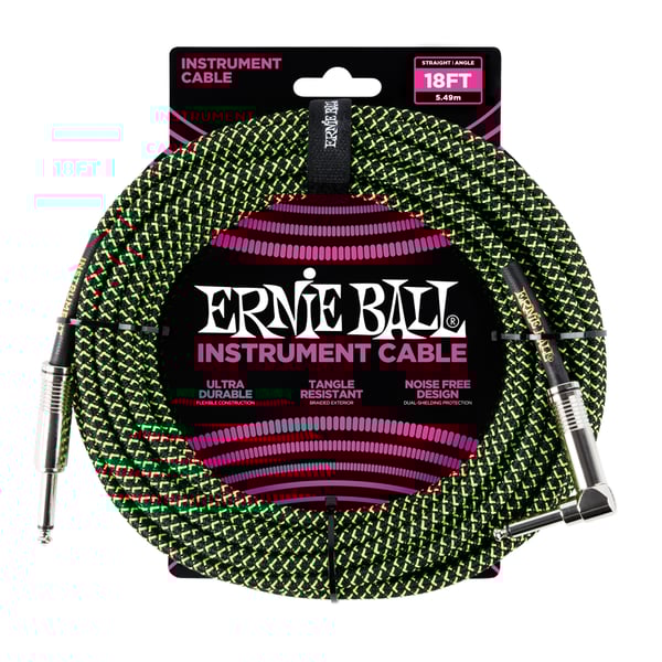 Ernie Ball 6082 Cavo Braided Black/Green 5,49 m