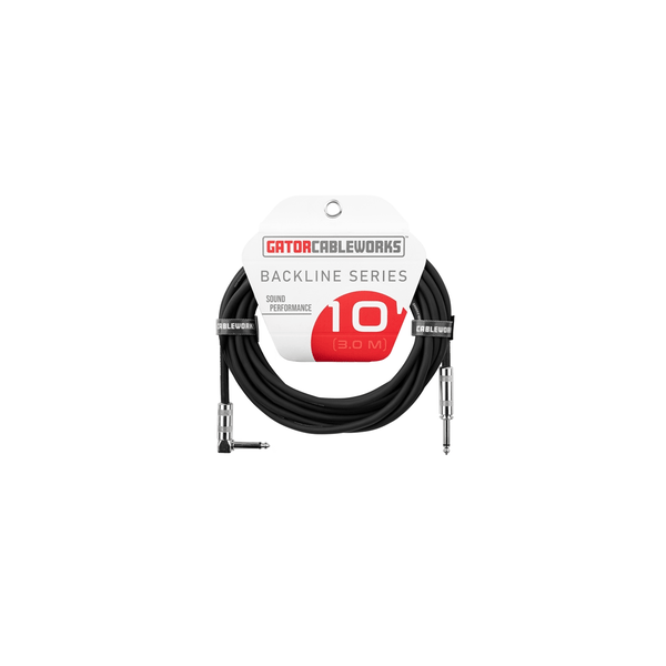 Gator Cableworks GCWB-INS-10RA Cavo strumento jack dritto/angolato 3 m Serie Backline