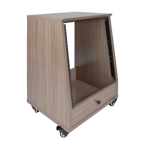 Gator Frameworks GFW-ELITESTUDIORK12-GRY Rack da studio inclinato 12 unità con finitura grigia in legno Driftwood<br>