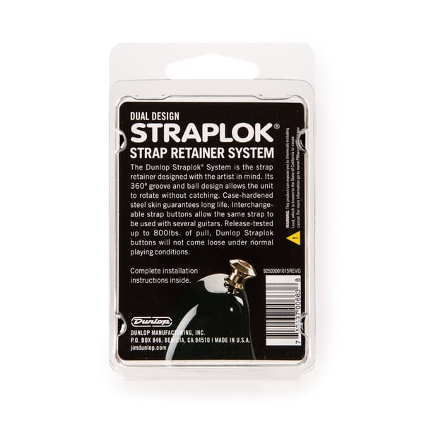 Dunlop SLS1033BK Straplok Dual Design Strap Retainer System, Black