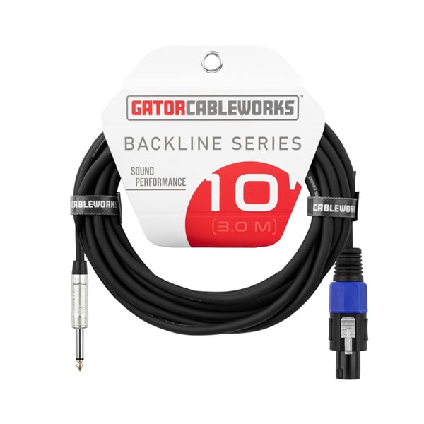 Gator Cableworks GCWB-SPK-10-1TL Cavo speaker jack TS dritto/speakon 3 m Serie Backline