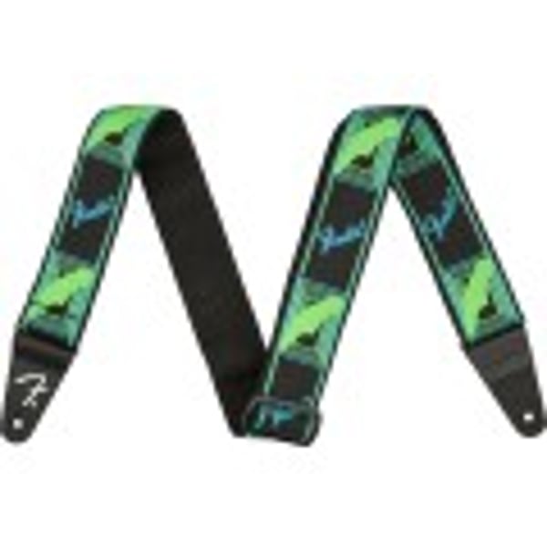 Tracolla Fender Neon Monogrammed, Green/Blue. Modello 0990681303