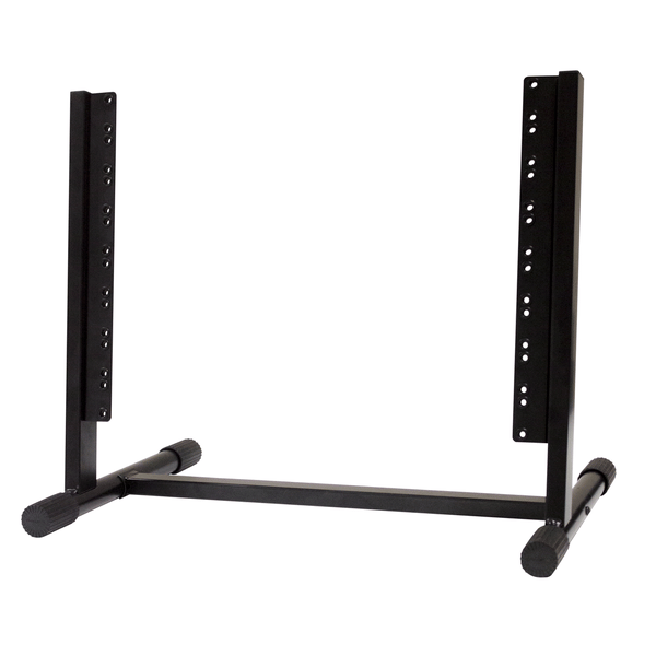 PROEL STAGE Supporto rack standard 19 da tavolo ad 8 unità, con tubi verticali inclinati.