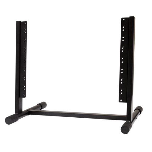 PROEL STAGE Supporto rack standard 19 da tavolo ad 8 unità, con tubi verticali inclinati.