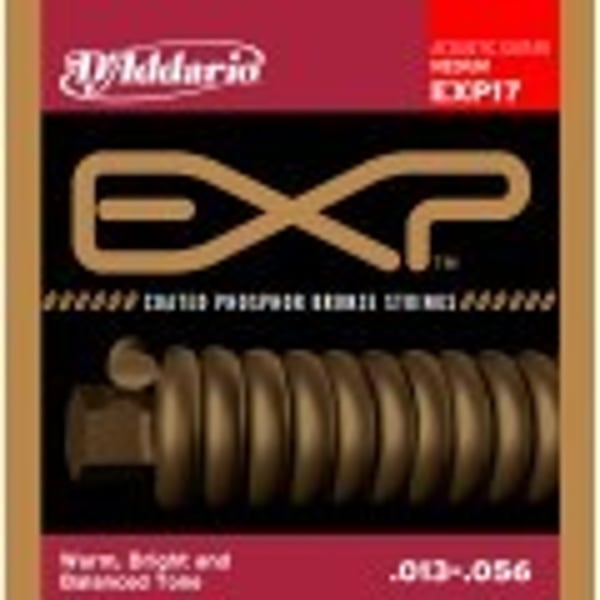 D'ADDARIO Coated Phosphor Acoustic Guitar Strings, Medium, 13-56. Modello EXP17