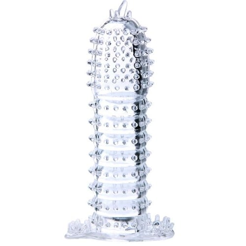 FUNDA PARA PENE CON PUNTOS ESTIMULANTES TRANSPARENTE 14 CM