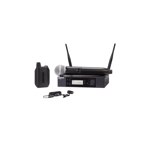 Shure GLXD124R+ con WL185 Sistema Wireless completo