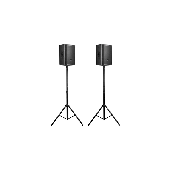 Gator Frameworks RI-SPKRSTDSET Set di due supporti per altoparlanti con borsa per il trasporto
