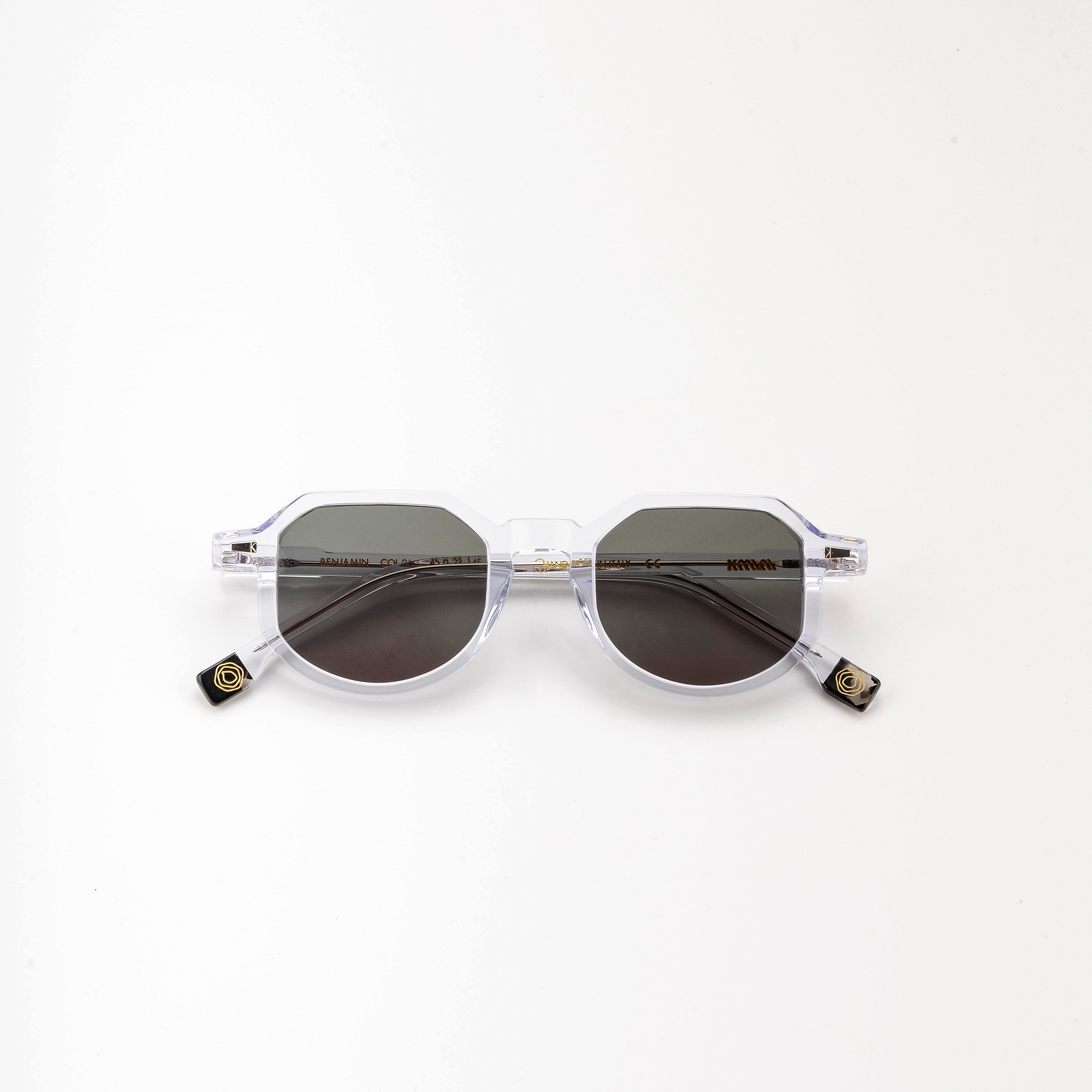 サングラス KYME Kyme - EZIO COL 3 - KYMINI - classic avana solid gre Kyme Lucien Dark Avana - Handmade Geometric Italian Sunglasses