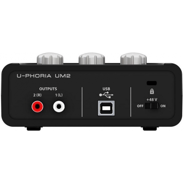 BEHRINGER UM2 U-PHORIA INTERFACCIA 2X2 USB SCHEDA AUDIO 2 IN 2 OUT PREAMPLIFICATORE MICROFONICO SOFTWARE PC MAC EX-DEMO