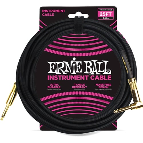 Ernie Ball 6058 Cavo intrecciato nero/nero 7,62 m