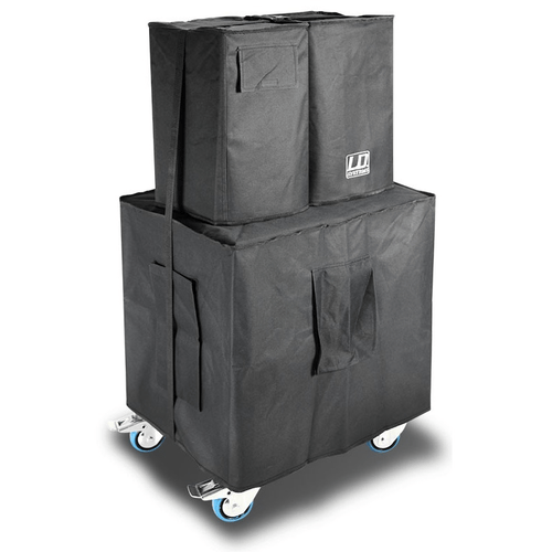 LD SYSTEMS DAVE 12 SET KIT DI BORSE PER IL TRASPORTO DEL SISTEMA PA DAVE 12 G3 1 BORSA SUBWOOFER + 2 BORSE PER SATELLITI COLORE + SKATE CON RUOTE