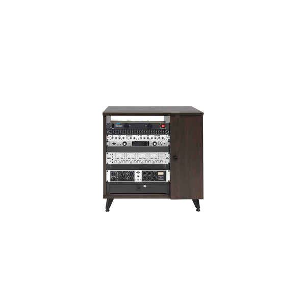 Gator Frameworks GFW-ELITESIDECAR-BRN Mobile rack sidecar cabinet in legno con finitura noce scuro<br>