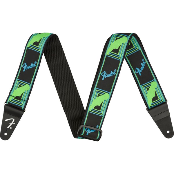 Tracolla Fender Neon Monogrammed, Green/Blue. Modello 0990681303