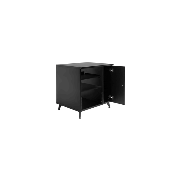 Gator Frameworks GFW-ELITESIDECAR-BLK Mobile rack sidecar cabinet in legno con finitura nera<br>