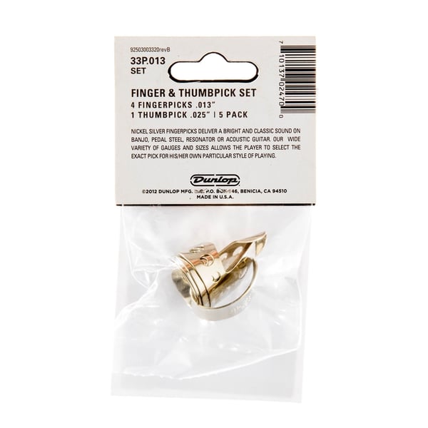 Dunlop 33P N/S 4FINGER & 1THUMB .013 - PLAYER'S PACK 5 PLETTRI