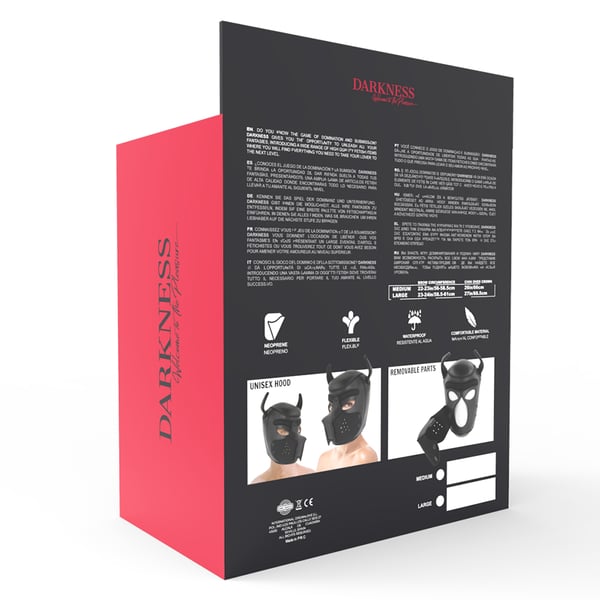 DARKNESS™ - MASQUE POUR CHIEN EN NÉOPRÈNE AVEC MUSEAU AMOVIBLE L