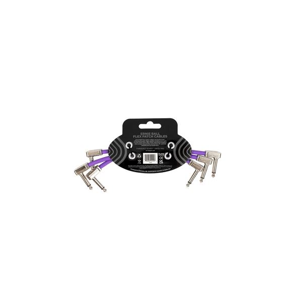 Ernie Ball 6452 Flex Patch Cable Purple 15cm 3pk