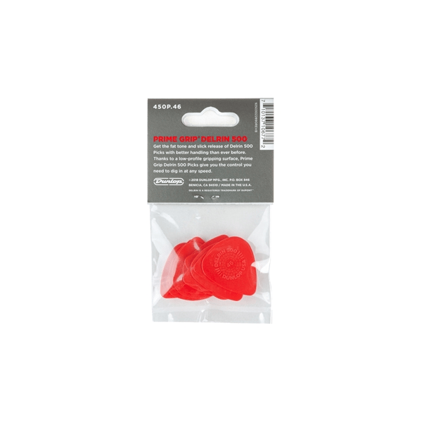 Dunlop 450P046 Prime Grip Delrin 500 .46 mm Player's Pack/12